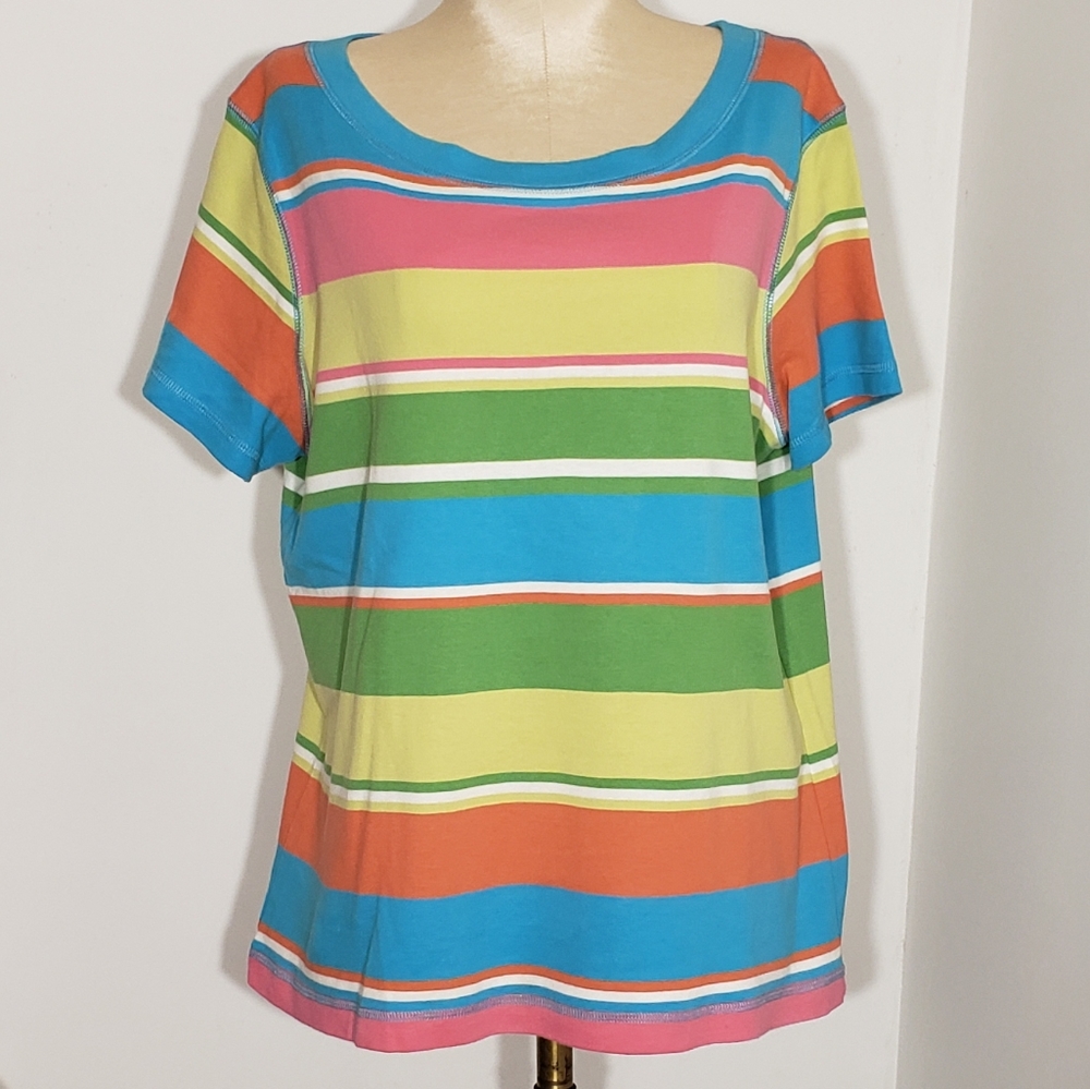 VanHeusen Ladies striped Tee size Large
